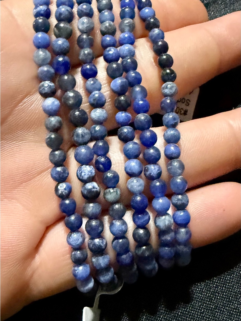 Sodalite Beaded Bracelet Strand in Deep Blue